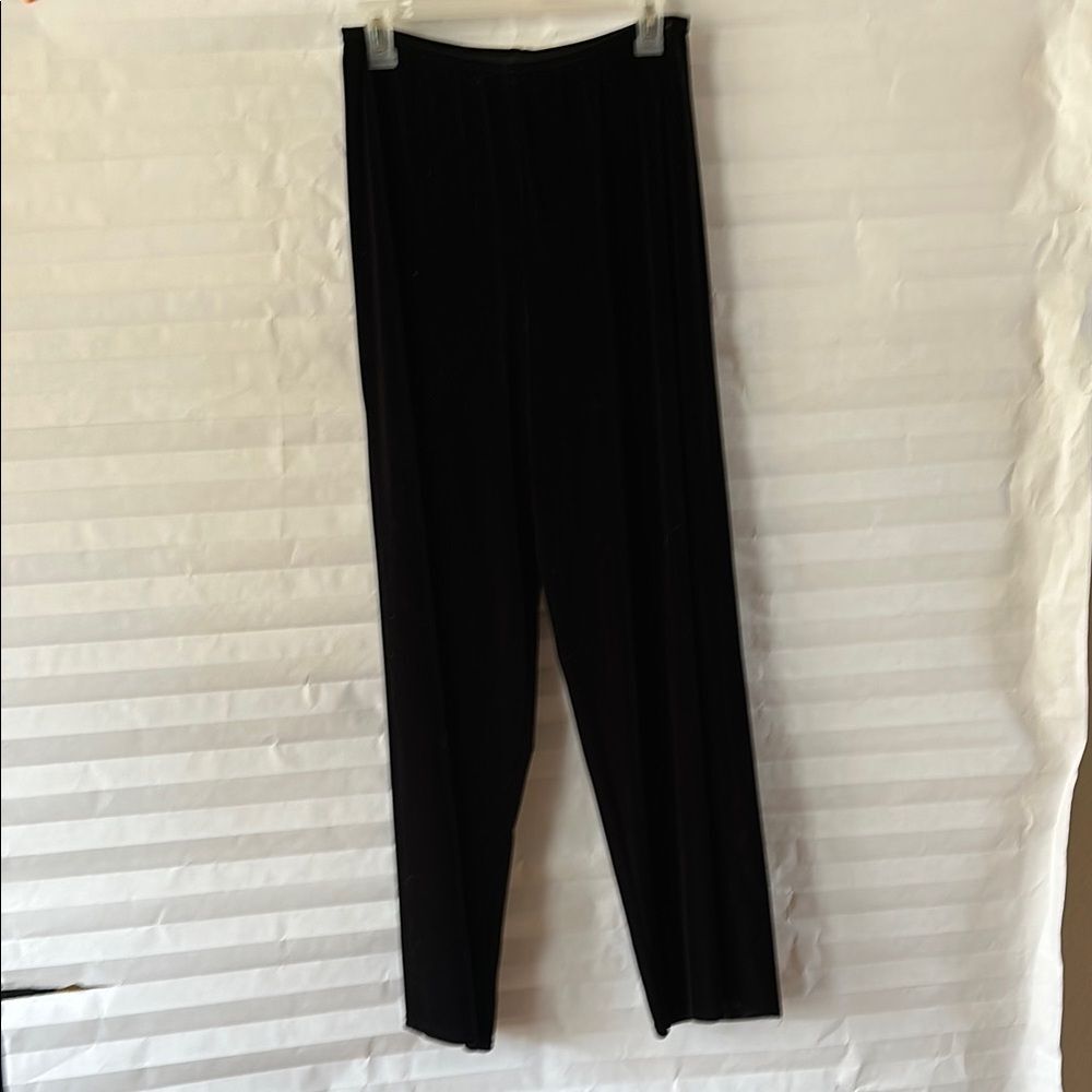 Kathie Lee Collection Women's Black Velvet Pants Size Medium Soft Stretch Waist